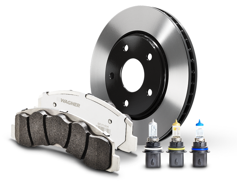 vue de face de produits de disque de frein, de freinage et d’éclairage wagner