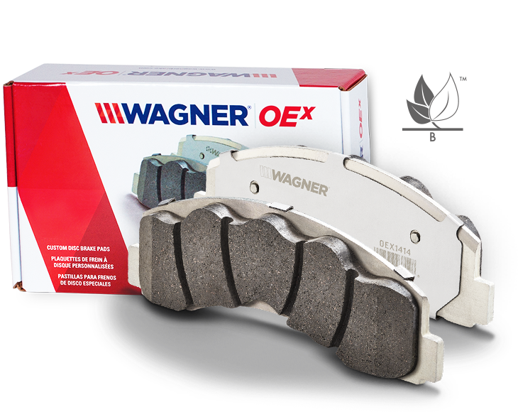vue de face des plaquettes de frein OEx de Wagner
